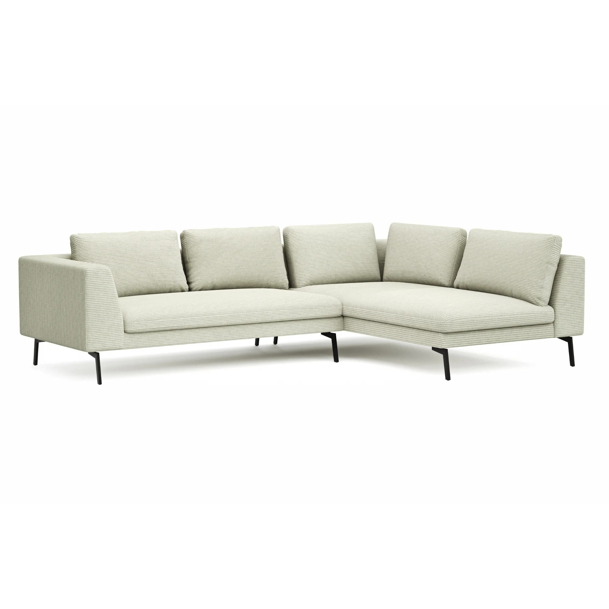 RAUM.FREUNDE Ecksofa Helmi 2,5 Sitzer mit Cord-Bezug Creme - Image 4
