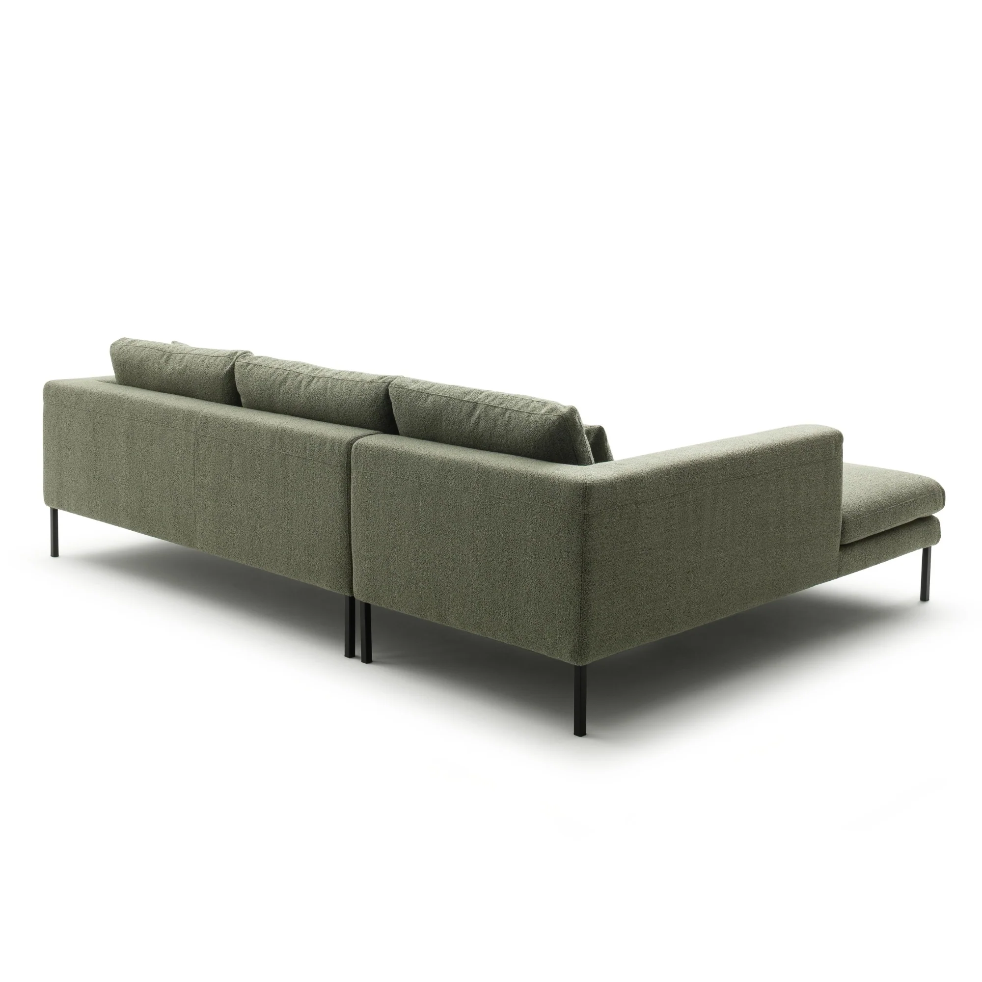 RAUM.FREUNDE Ecksofa Helmi 2,5 Sitzer mit Longchair, Stoffbezug Eukalyptus - Image 4