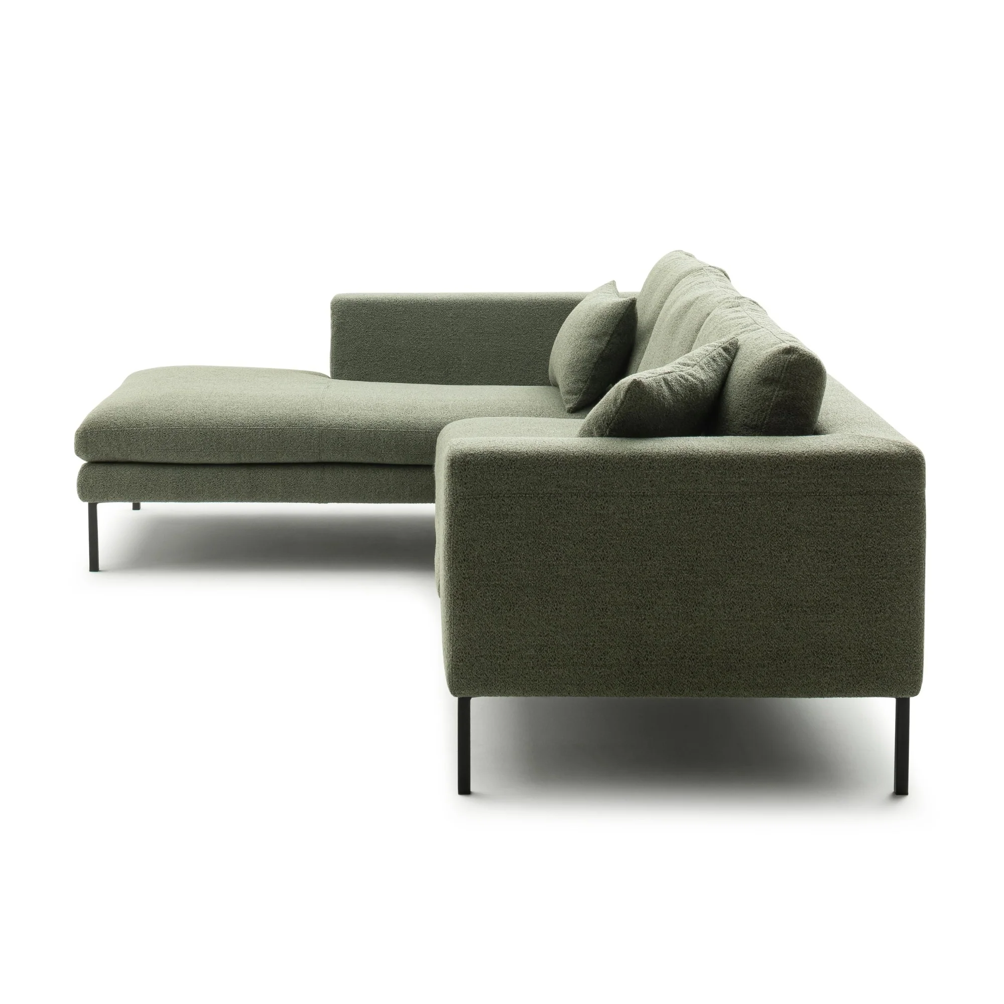 RAUM.FREUNDE Ecksofa Helmi 2,5 Sitzer mit Longchair, Stoffbezug Eukalyptus - Image 6