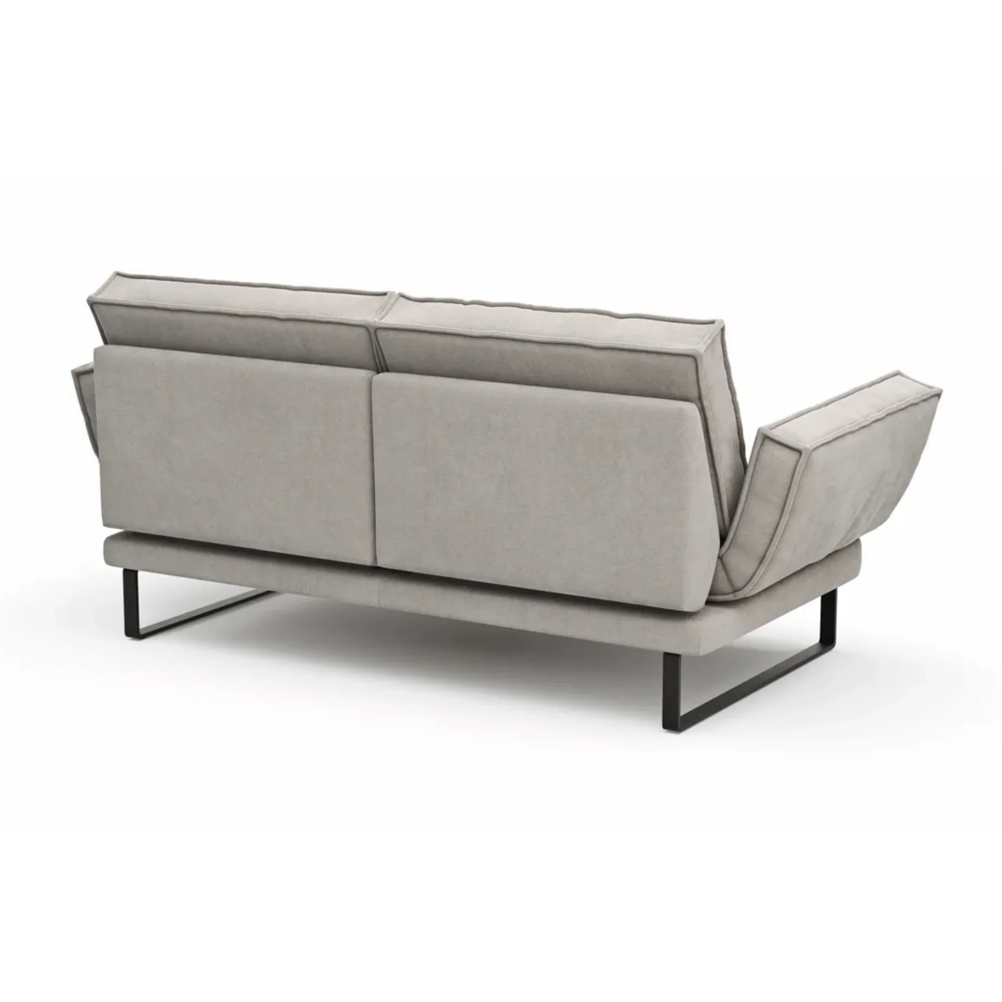 RAUM.FREUNDE Sofa MY, 2,5-Sitzer mit verstellbarer Rücken- & Armlehne + Drehsitze, Stoffbezug Hellgrau - Image 5