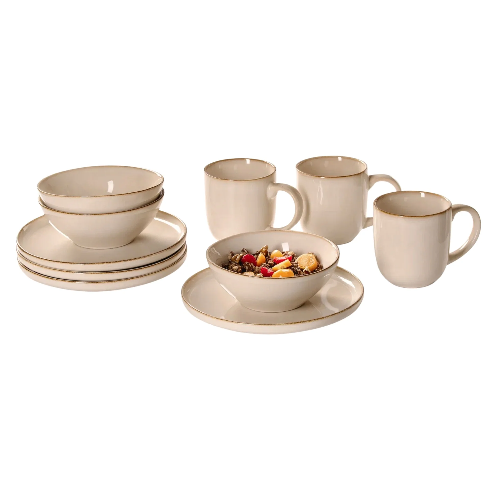 Ritzenhoff & Breker Steingut Geschirr-Set Olivia 12-tlg. Frühstücksset beige - Image 3