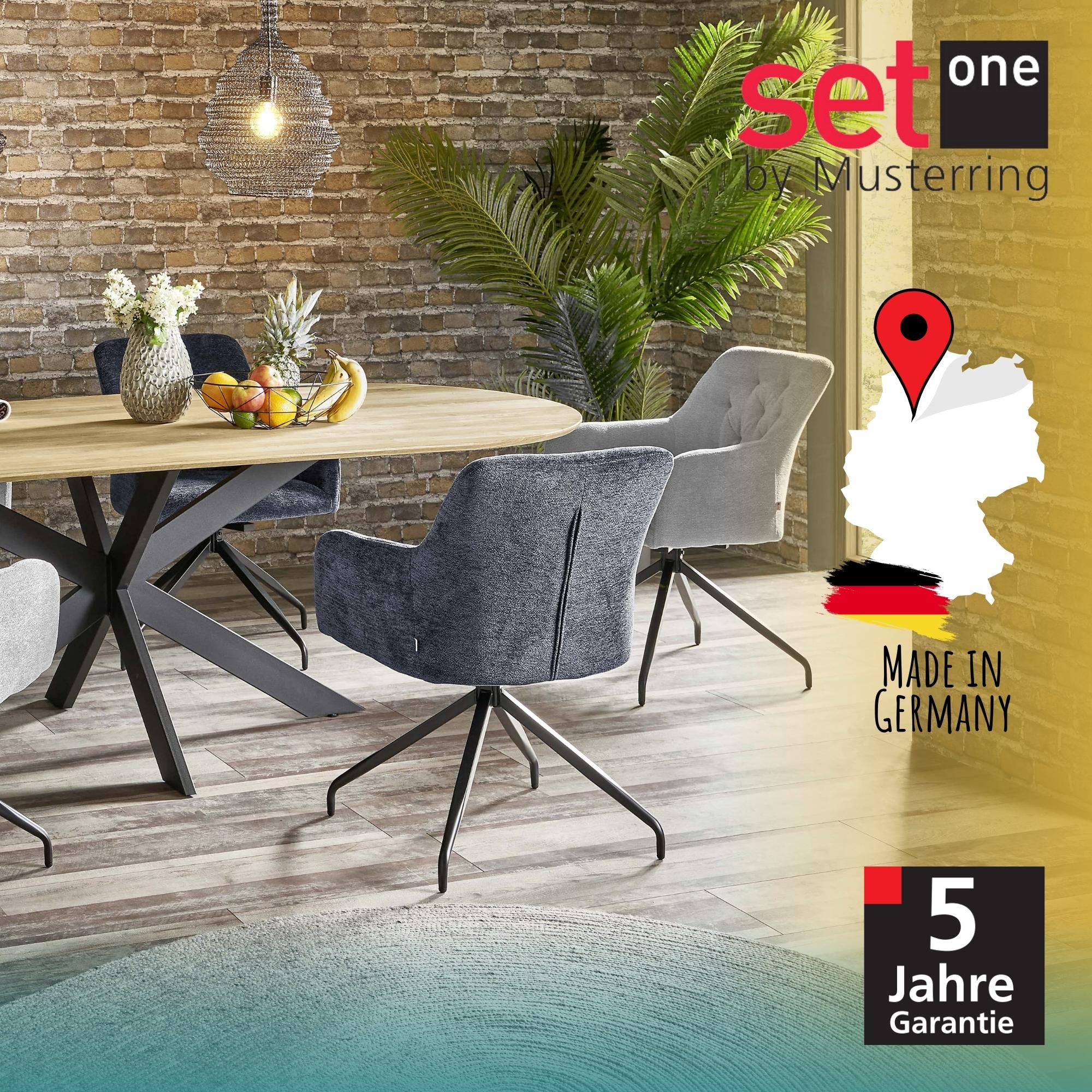 set one by Musterring Esszimmerstühle 'Seattle' 2er-Set, 360° drehbar, Polsterstuhl mit Arm- & Rückenlehne, Küchenstuhl mit gepolsterter Sitzfläche, cremeweiß - Image 17