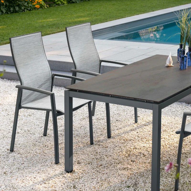 STERN Kari Stapelsessel, Hochlehner Gartenstuhl mit Aluminium-Gestell - Image 8