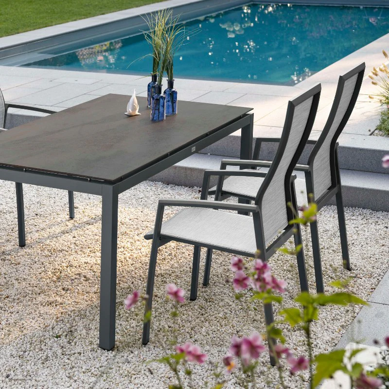 STERN Kari Stapelsessel, Hochlehner Gartenstuhl mit Aluminium-Gestell - Image 9