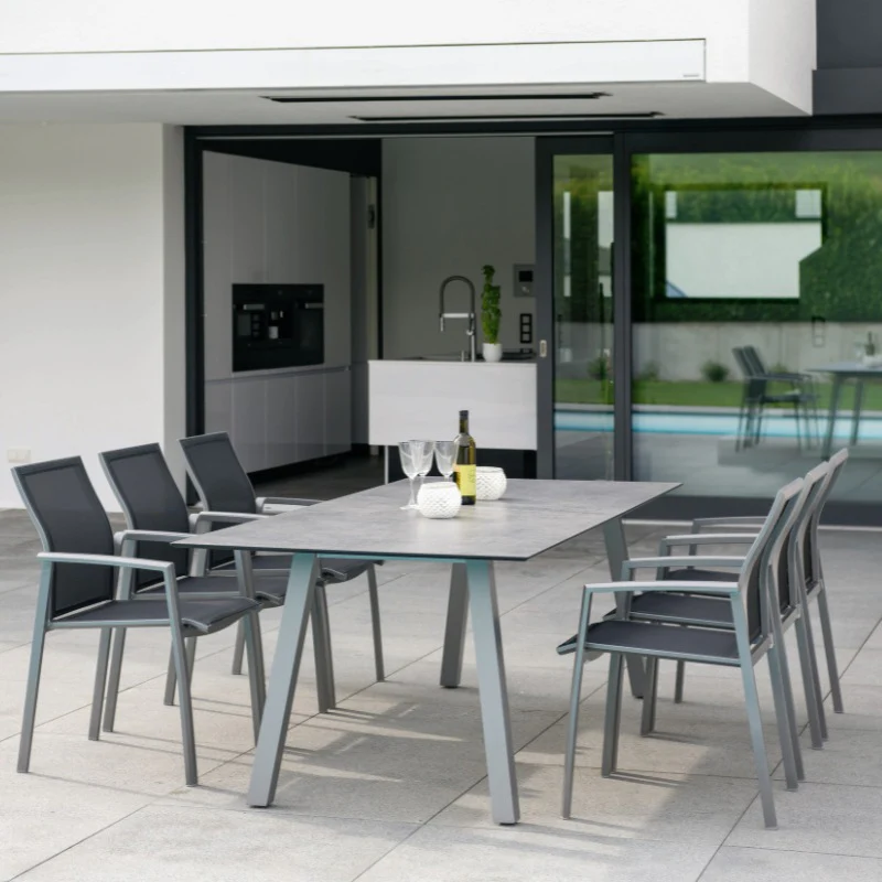STERN Kari Stapelsessel, Niedriglehner Gartenstuhl mit Aluminium-Gestell - Image 7