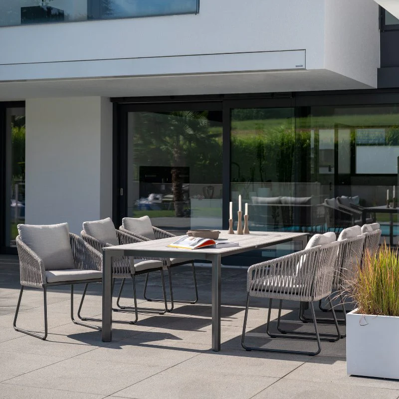 STERN Marla Kufensessel mit Rope-Design, Gartenstuhl mit Aluminiumgestell + Kordelbespannung - Image 2