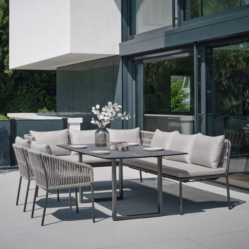 STERN Marla Stapelsessel mit Rope-Design, Gartenstuhl mit Aluminiumgestell + Kordelbespannung - Image 2