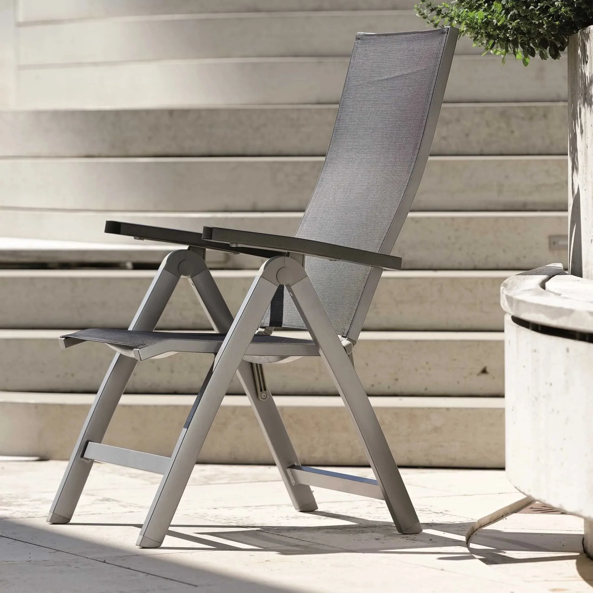 STERN New Top Klappsessel Gartenstuhl 1 Stk., Alu-Gestell mit Bezug Leinen silbergrau - Image 7