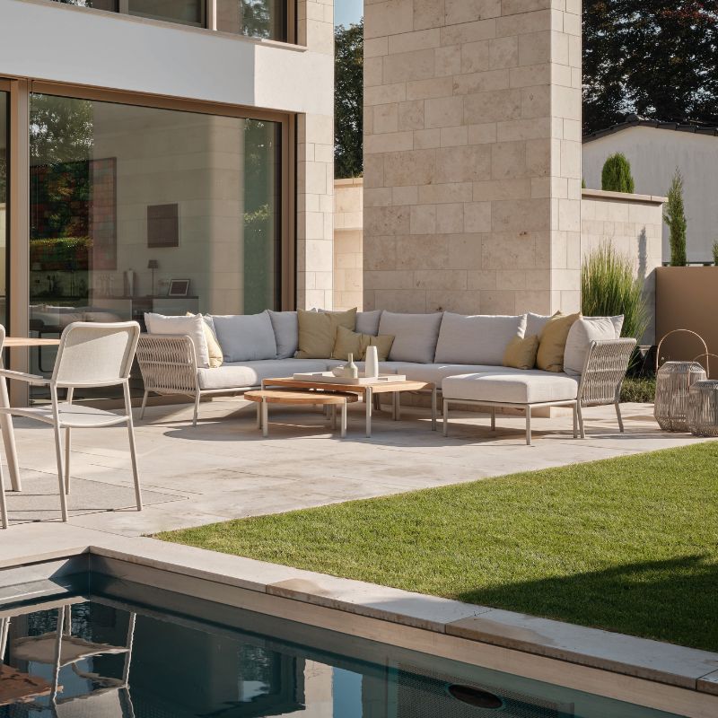 STERN Romy Gartenlounge Set 4-Sitzer + Hocker - Image 4