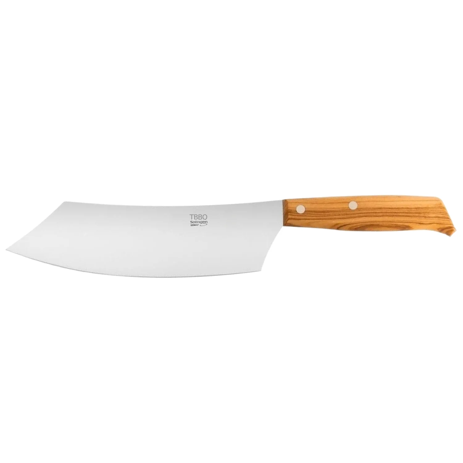 TBBQ Barbecue Messer mit Edelstahlklinge 22,5 cm, rostfrei, Olivenholzgriff