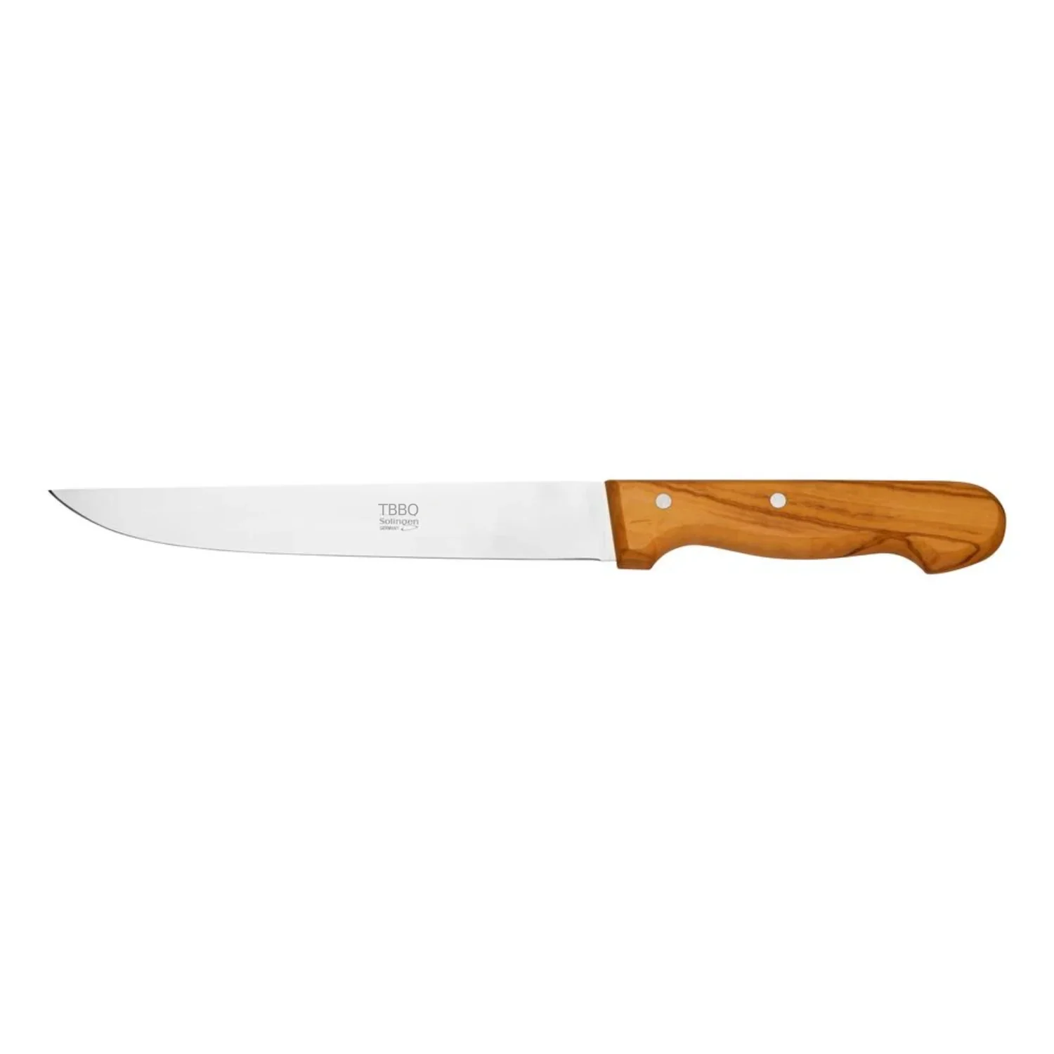 TBBQ Fleischmesser mit Edelstahlklinge 20 cm, Olivenholzgriff