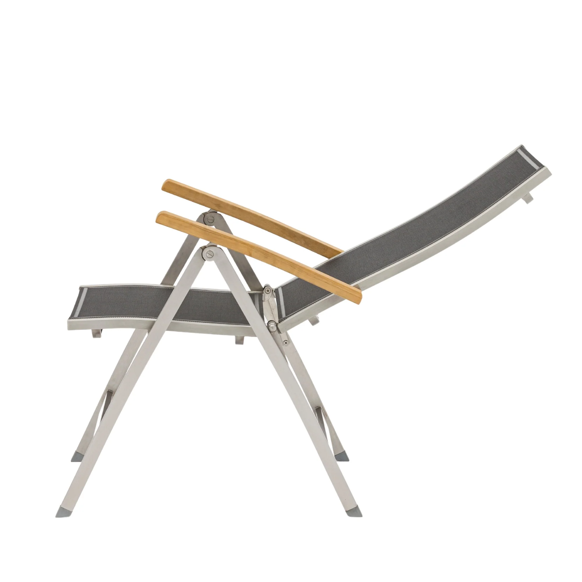 ZEBRA Klappsessel One Gartenstuhl mit Edelstahlgestell und Teakholz-Armlehnen, verstellbar - Image 12