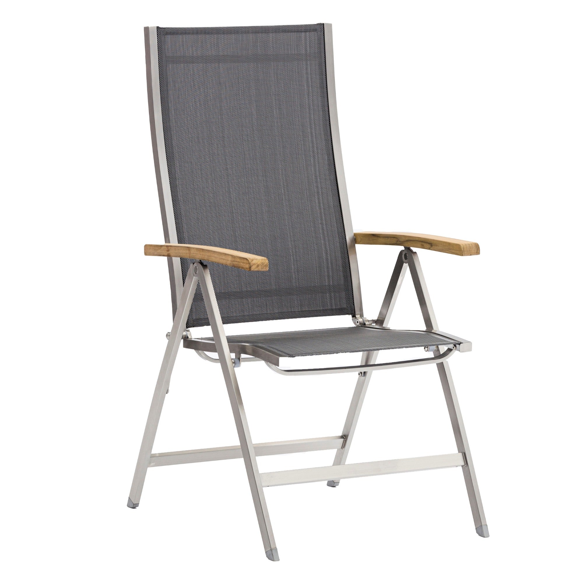 ZEBRA Klappsessel One Gartenstuhl mit Edelstahlgestell und Teakholz-Armlehnen, verstellbar - Image 7