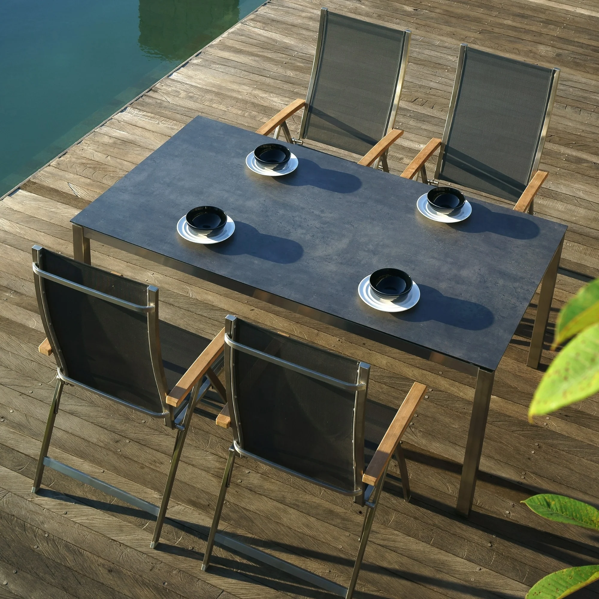 ZEBRA Klappsessel One Gartenstuhl mit Edelstahlgestell und Teakholz-Armlehnen, verstellbar - Image 8